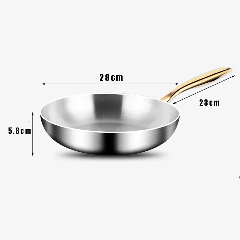 316 ruostumattomasta teräksestä valmistettu paistinpannu – tarttumaton wok-pannu kaasuliedelle ja induktioliedelle | Fervei
