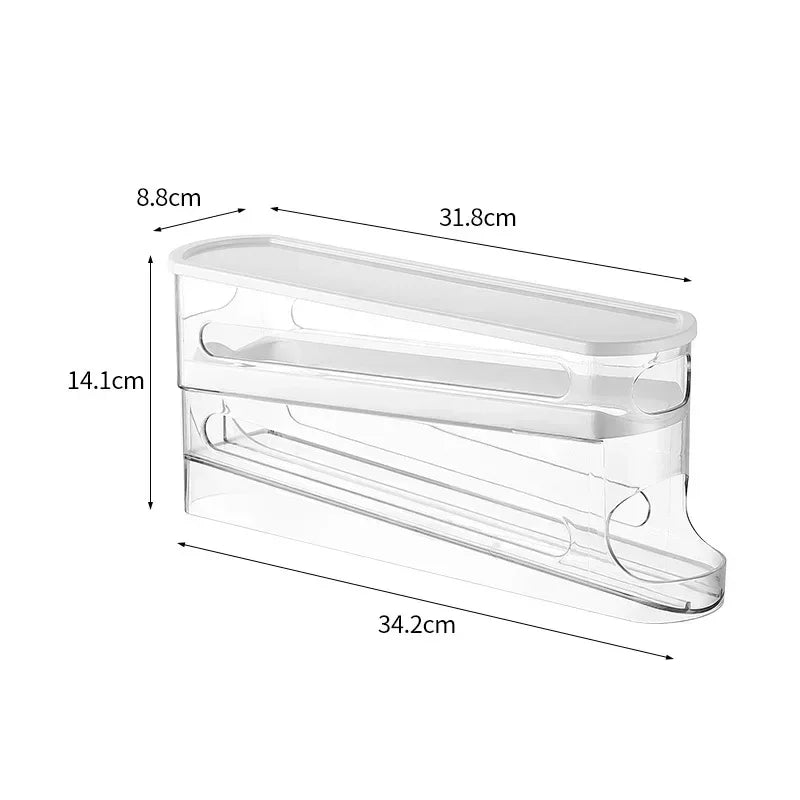 EggFlow Two-Tier Automatic Rolling Egg Organizer for Refrigerators