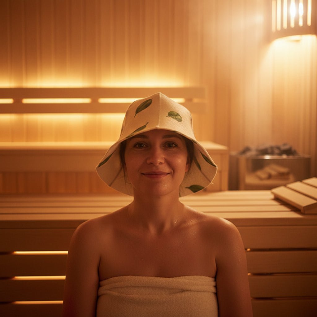 ThermaGuard Tepelně ochranná sauna čepice v ruském stylu pro relaxační saunování