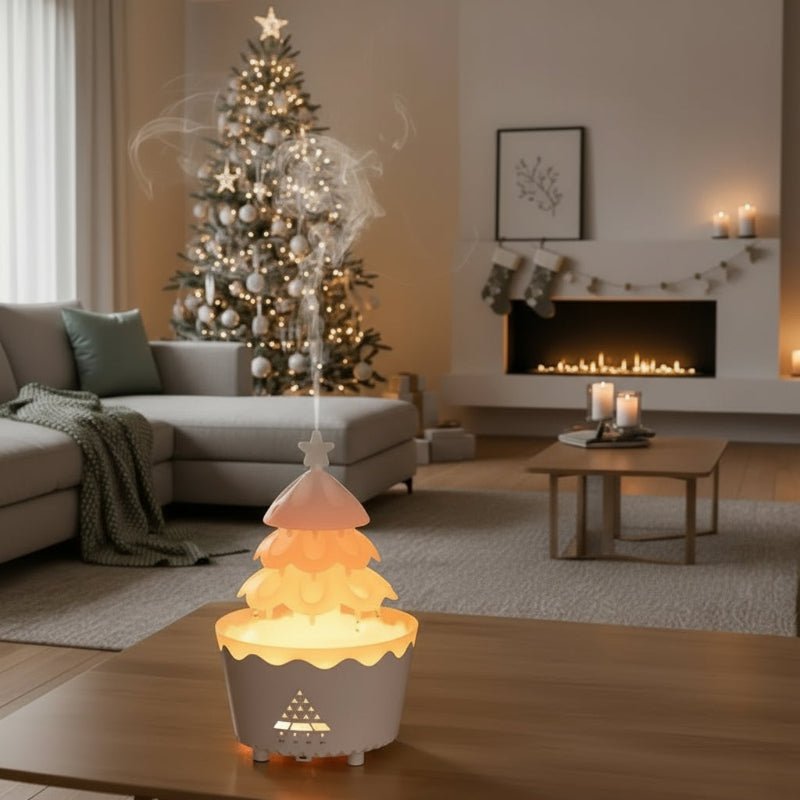 EverGlow Christmas Tree Aroma Diffuser With Adjustable Mist And LED Light