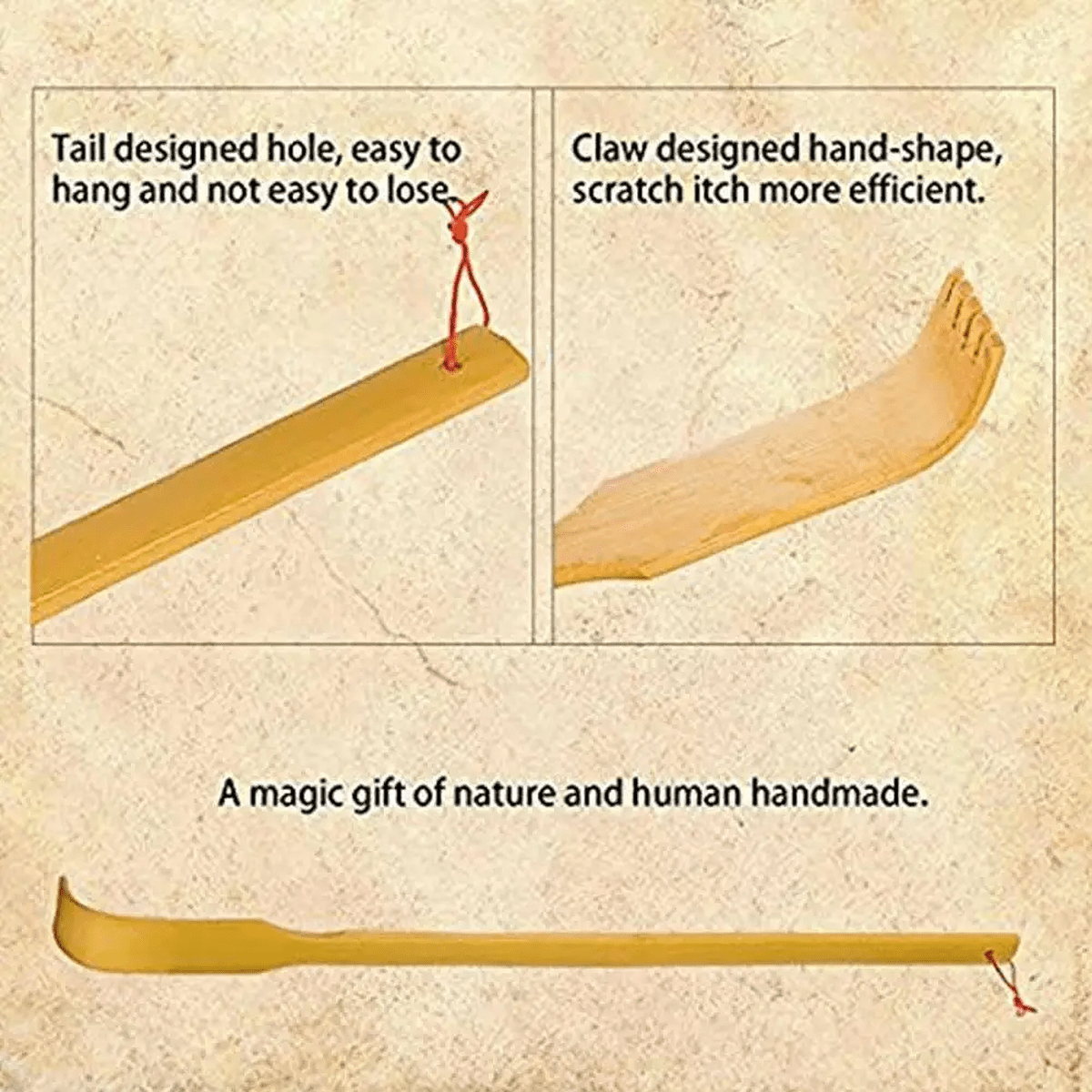 BambooEase Handmade Back Scratcher Eco Friendly Itch Relief Tool