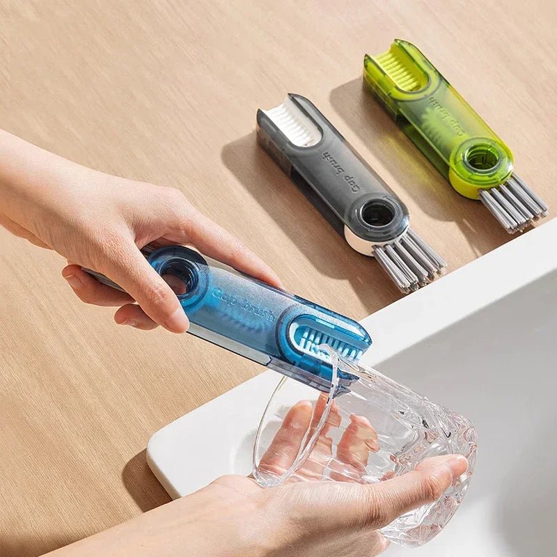 TriClean Spazzola Pulente A Tre Teste Per Bicchieri E Bottiglie