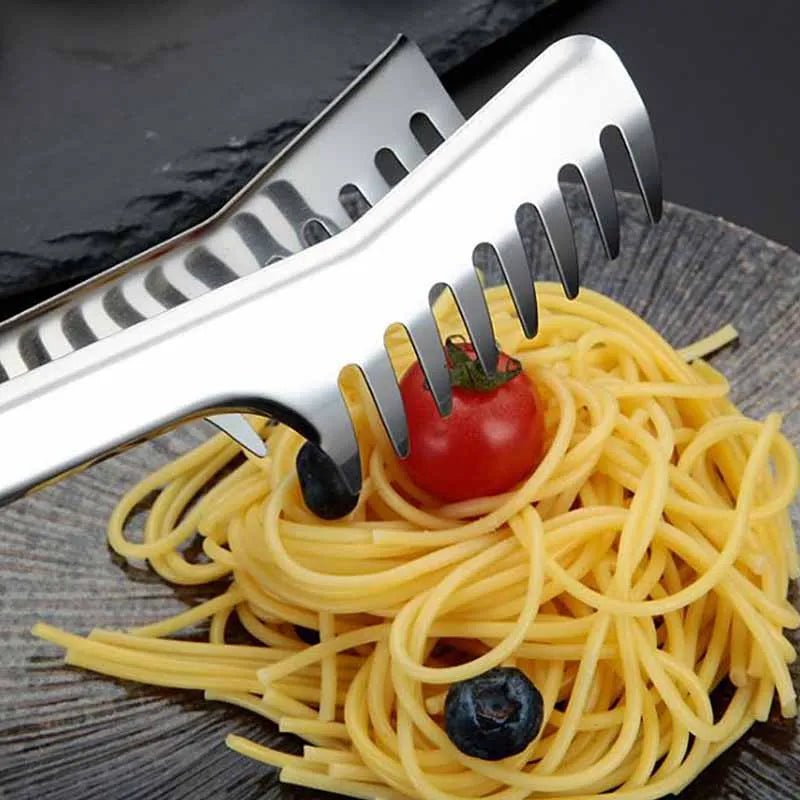 ProServe Ergonomische Servierzange aus Edelstahl für Pasta und mehr
