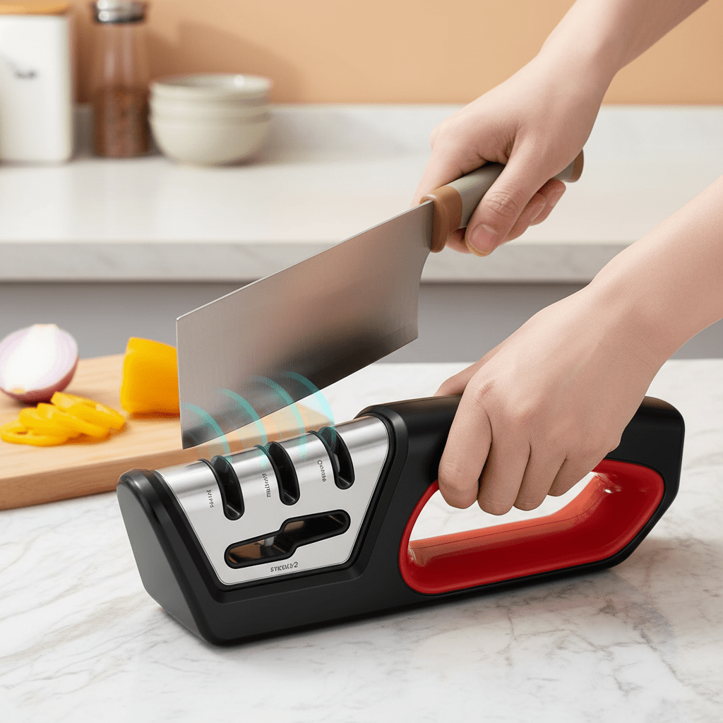 EdgeForge 4-In-1 Knife Sharpener And Scissor Polisher, Ergonomic Kitchen Tool