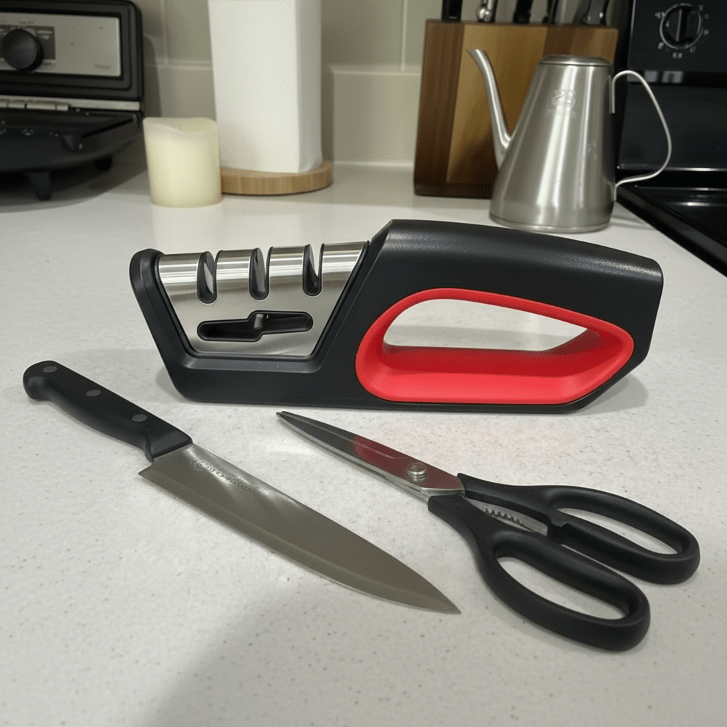 EdgeForge 4-In-1 Knife Sharpener And Scissor Polisher, Ergonomic Kitchen Tool