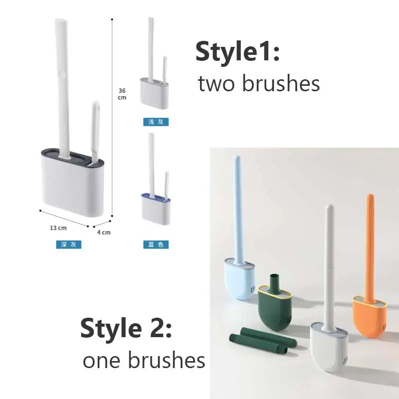 NovaSil Silicone Toilet Brush With Holder For Hygienic Underrim Cleaning