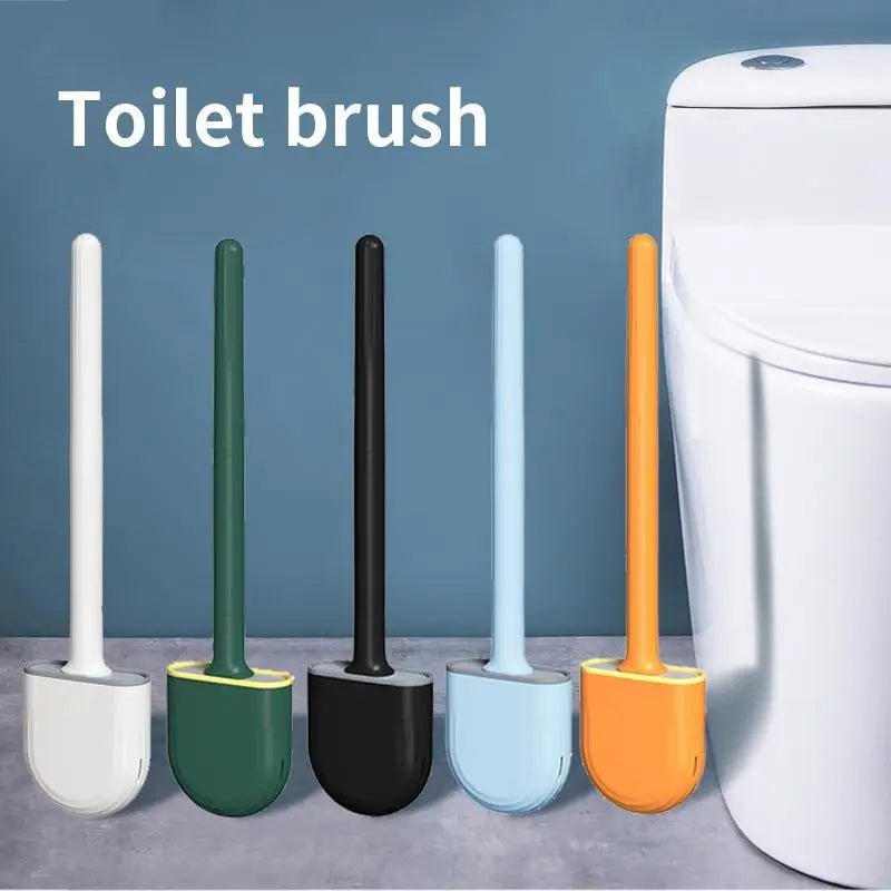 NovaSil Silicone Toilet Brush With Holder For Hygienic Underrim Cleaning