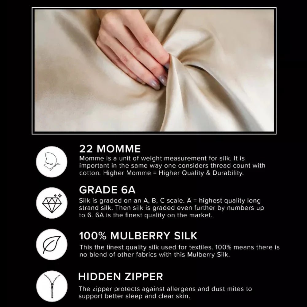 Silk Serenity Povlak na polštář z morušového hedvábí 25 Momme pro vlasy a pokožku