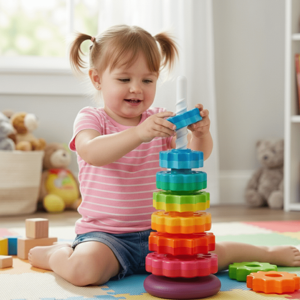 TinyStacker korai tanulást segítő pakolós játék válogatáshoz és koordinációhoz