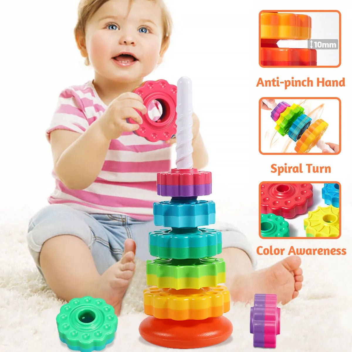 TinyStacker korai tanulást segítő pakolós játék válogatáshoz és koordinációhoz