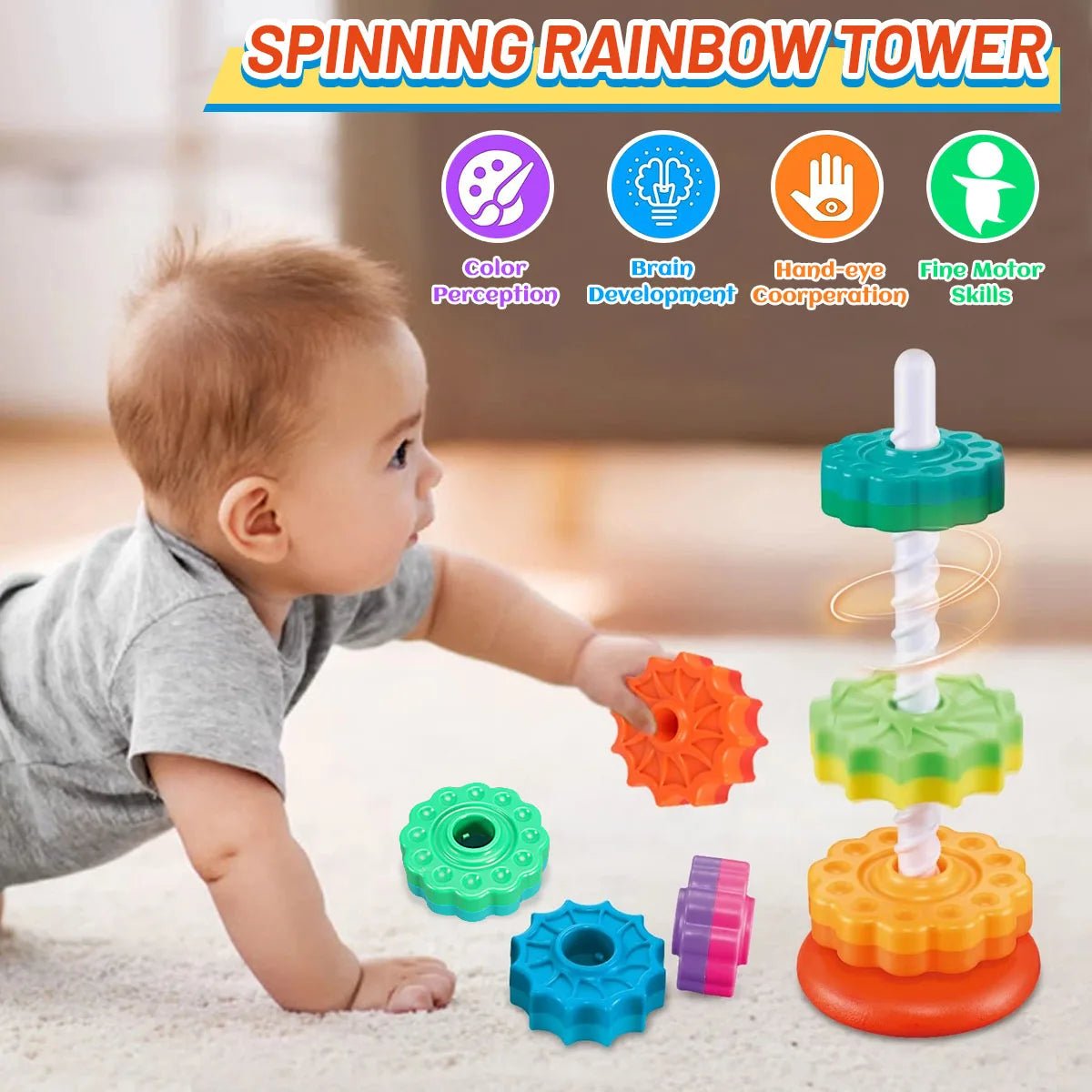 TinyStacker korai tanulást segítő pakolós játék válogatáshoz és koordinációhoz