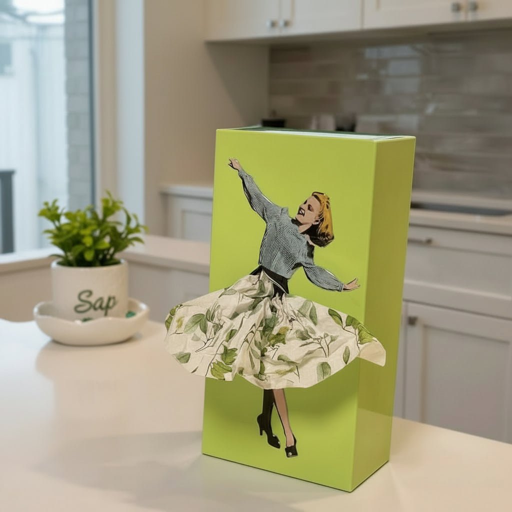 FlutterSkirt krabička na kapesníky hravého designu ve tvaru létající sukně