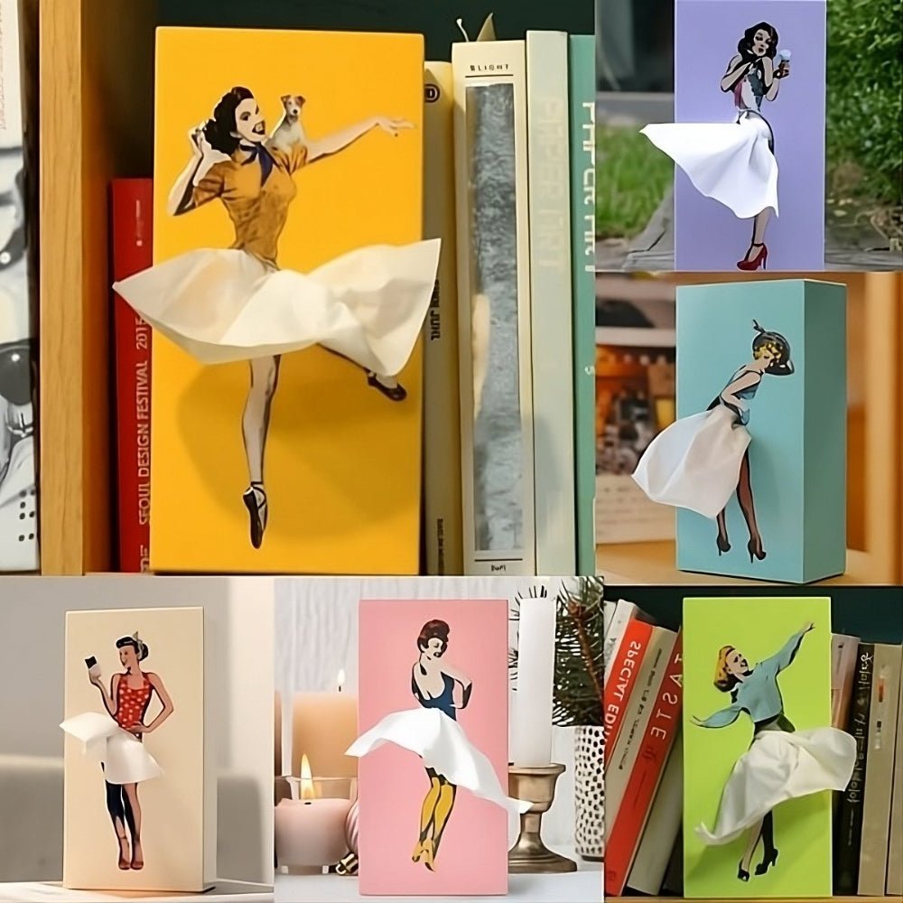FlutterSkirt krabička na kapesníky hravého designu ve tvaru létající sukně