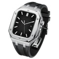 Kit cu bandă din silicon AP9009 și carcasă din oțel inoxidabil 316L pentru Apple Watch