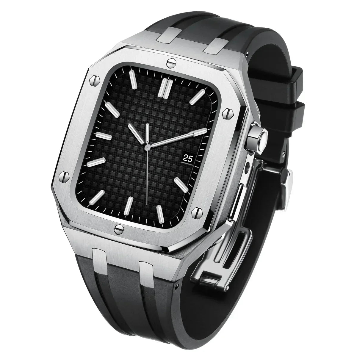 Kit de conversion AP9009 avec bracelet en silicone et boîtier en acier inoxydable 316L pour Apple Watch | Fervei