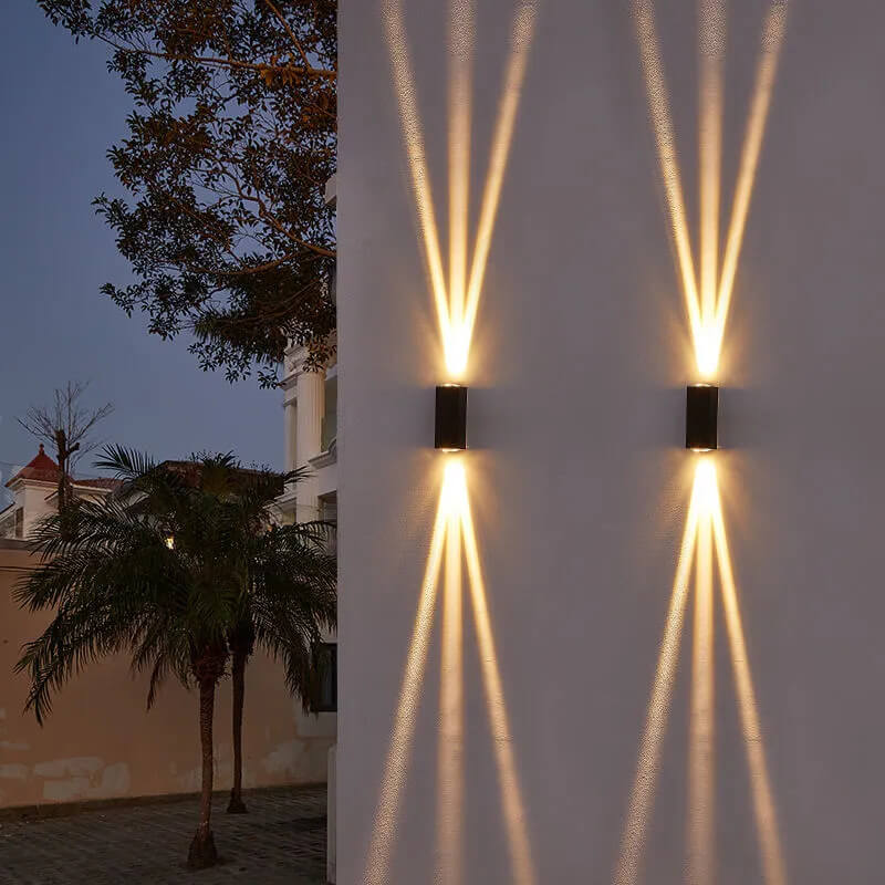 AeroGlow Vodotěsné LED venkovní nástěnné světlo obdélníkový hliníkový svítidlo s osvětlením nahoru a dolů