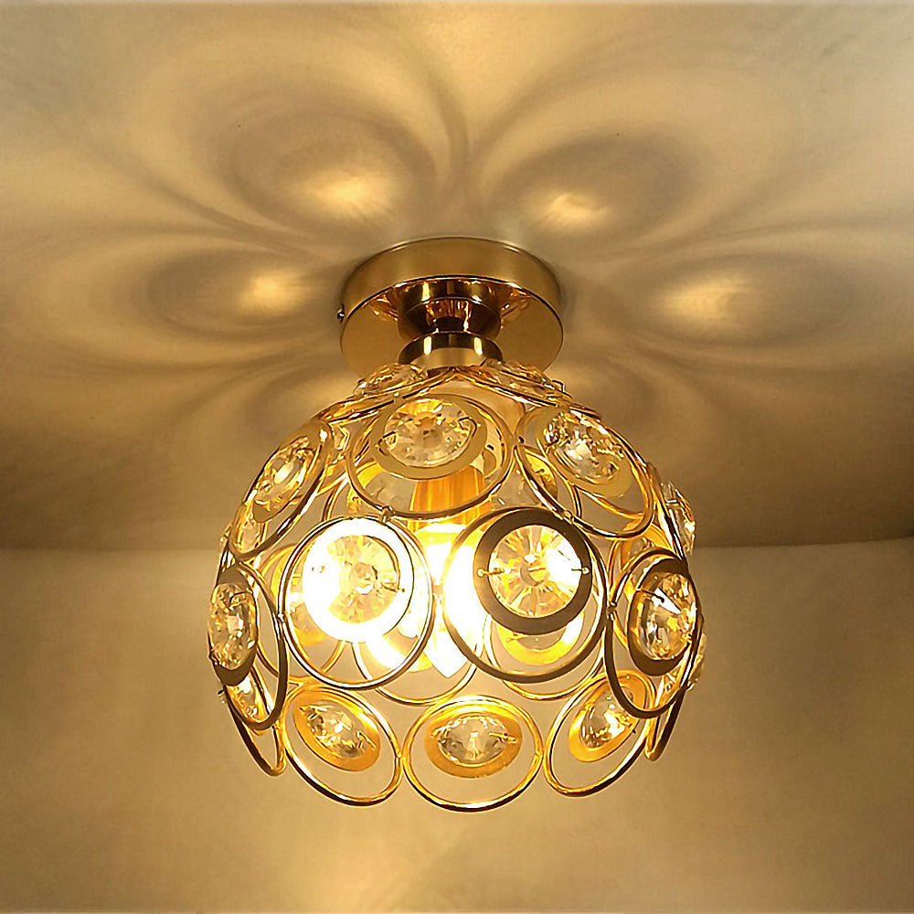 Nowoczesna luksusowa okrągła lampa sufitowa LED Astra z kryształami