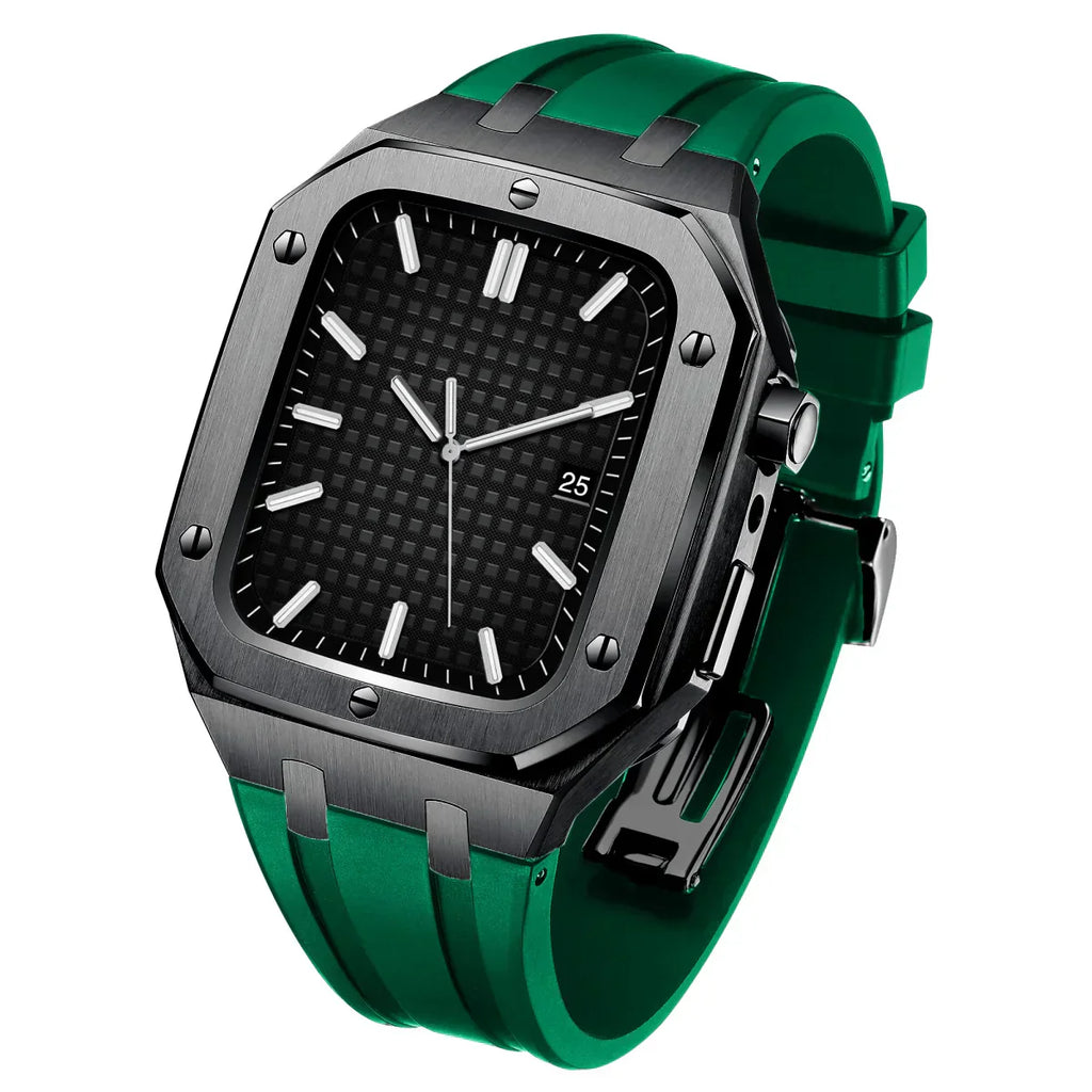 Kit de conversion AP9009 avec bracelet en silicone et boîtier en acier inoxydable 316L pour Apple Watch | Fervei