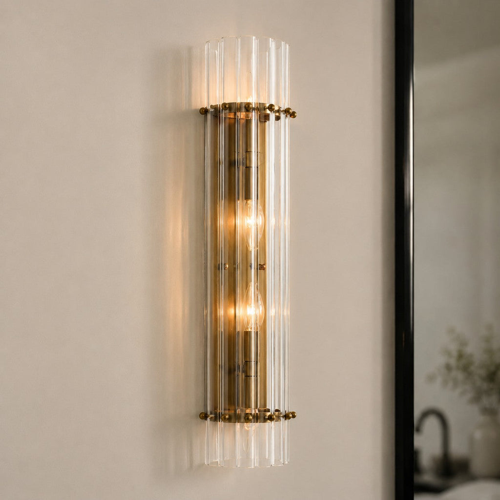 Křišťálové nástěnné světlo s dvojitými paprsky pro elegantní interiérovou atmosféru