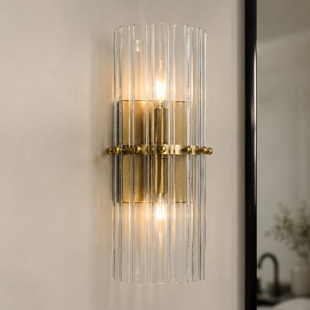 Křišťálové nástěnné světlo s dvojitými paprsky pro elegantní interiérovou atmosféru
