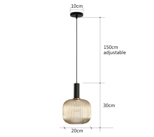 Vivid Retro Glass Pendant Light With LED In Living Room