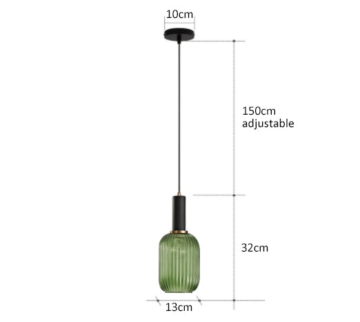 Vivid Retro Glass Pendant Light With LED In Living Room