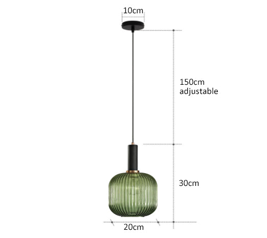 Vivid Retro Glass Pendant Light With LED In Living Room