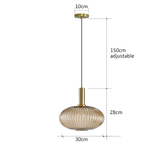Vivid Retro Glass Pendant Light With LED In Living Room