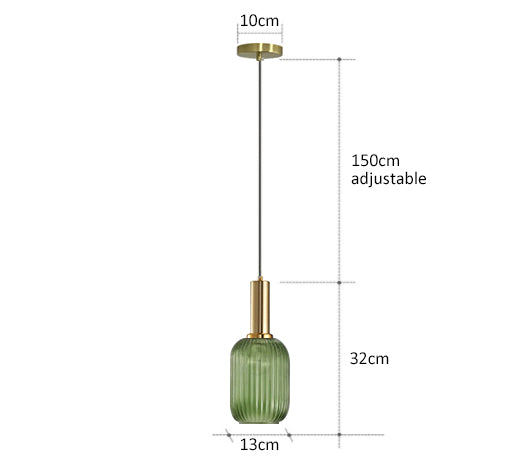 Vivid Retro Glass Pendant Light With LED In Living Room