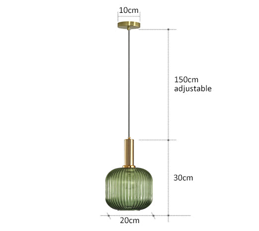 Vivid Retro Glass Pendant Light With LED In Living Room