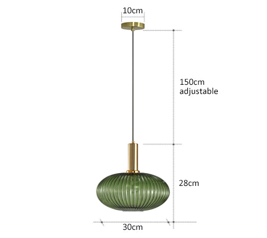 Vivid Retro Glass Pendant Light With LED In Living Room