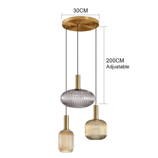 Vivid Retro Glass Pendant Light With LED In Living Room