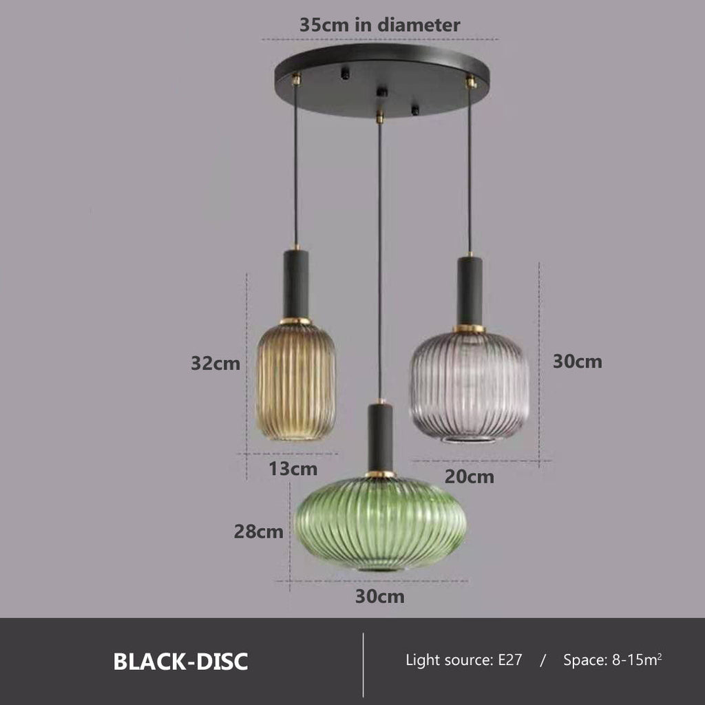 Vivid Retro Glass Pendant Light With LED In Living Room