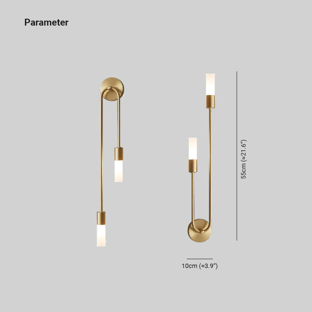 LumaNova Two-Light LED Gold Wall Lamp For Living Room