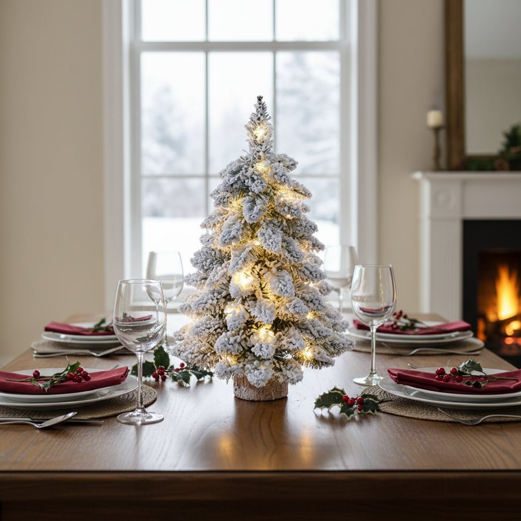 Albero di Natale LED SnowGlow Mini 45cm con Effetto Neve Ghiacciata