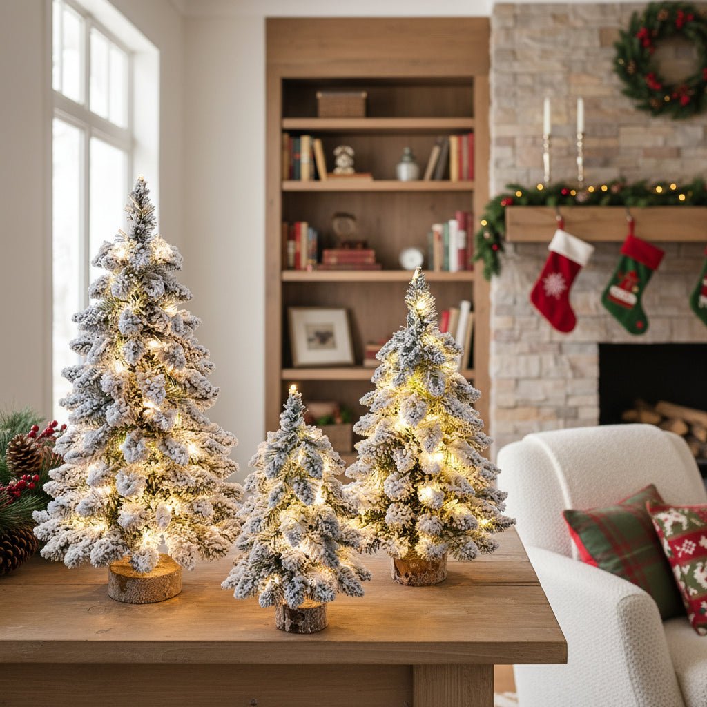 Albero di Natale LED SnowGlow Mini 45cm con Effetto Neve Ghiacciata