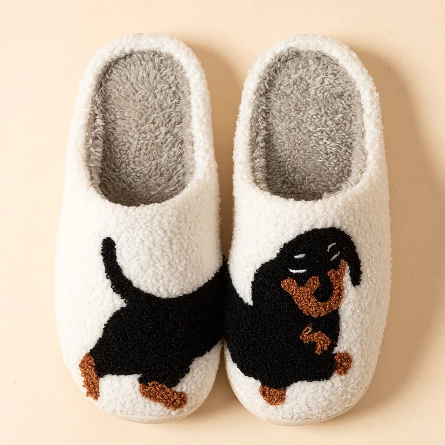Dachshund Cozy Slippers for Women Light Winter Comfort