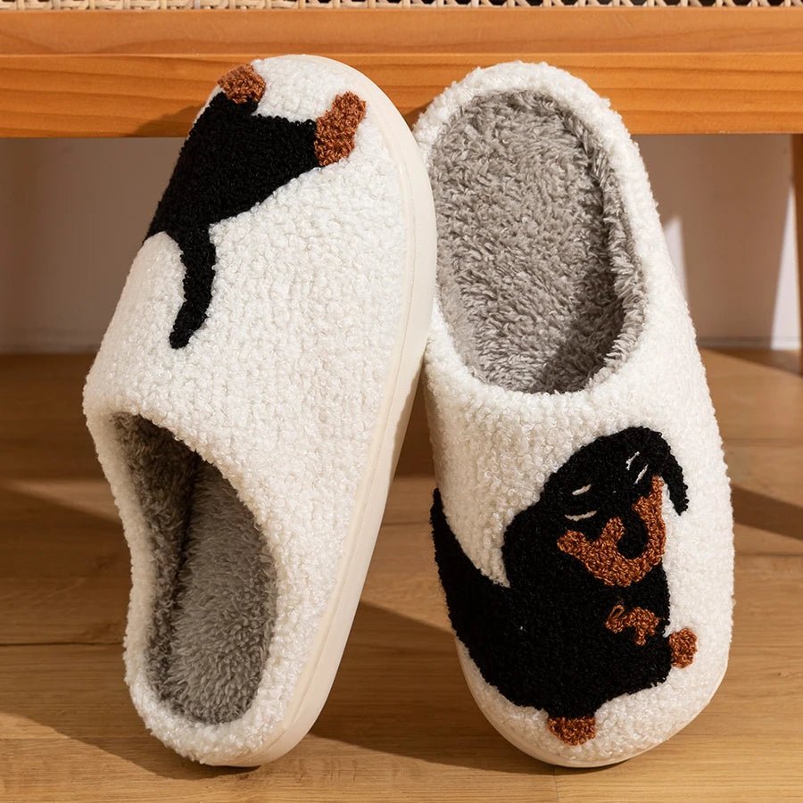 Dachshund Cozy Slippers for Women Light Winter Comfort