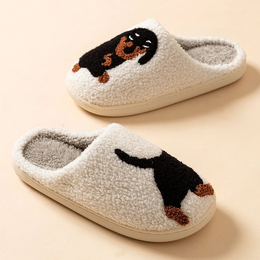 Dachshund Cozy Slippers for Women Light Winter Comfort