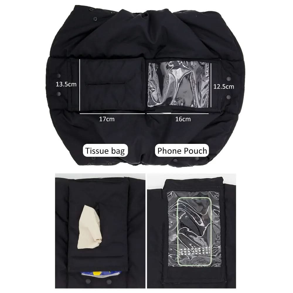 HugGuard Windproof Stroller Gloves With Phone And Tissue Pocket