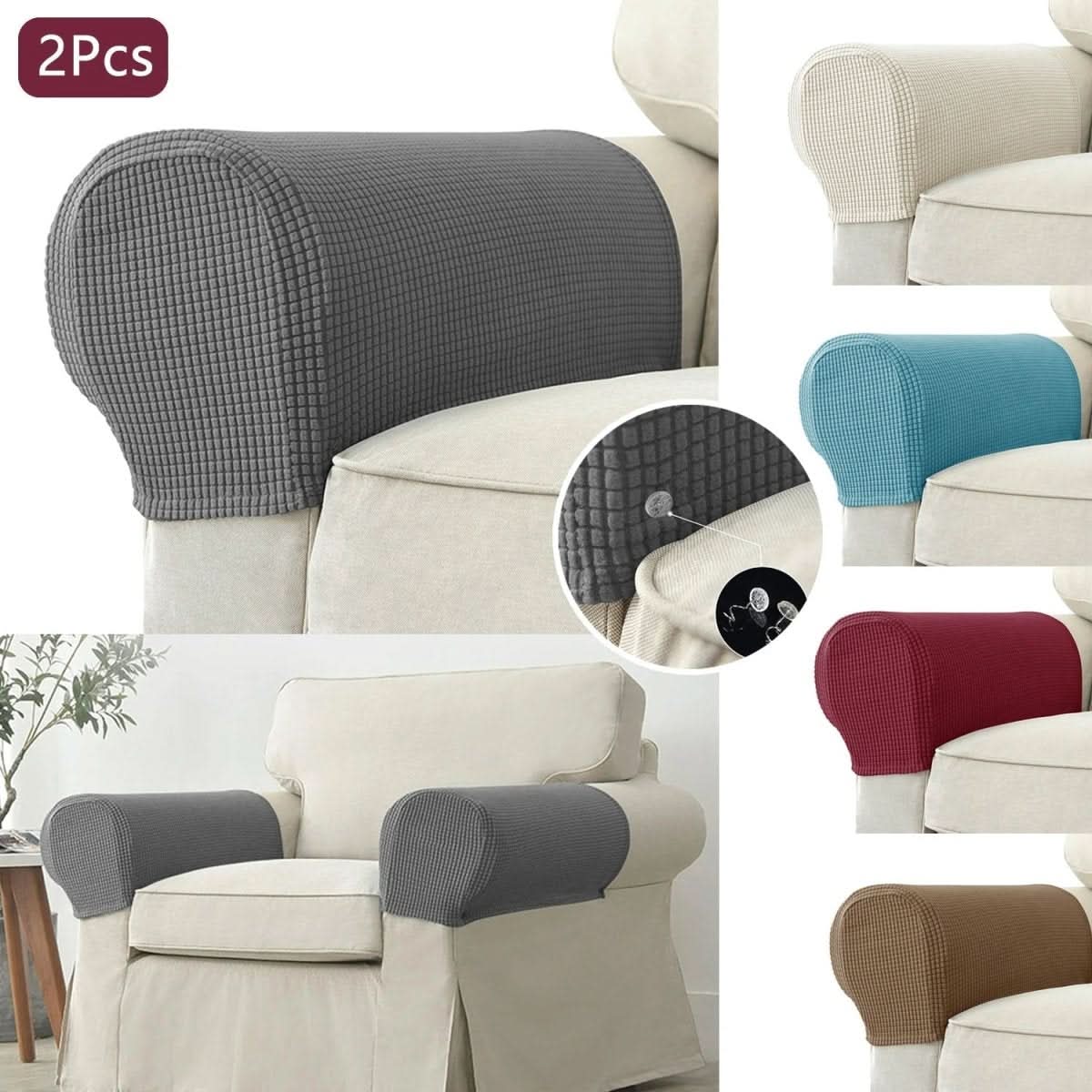 Fortis Two Piece Waterproof Armrest Covers For Sofas And Chairs