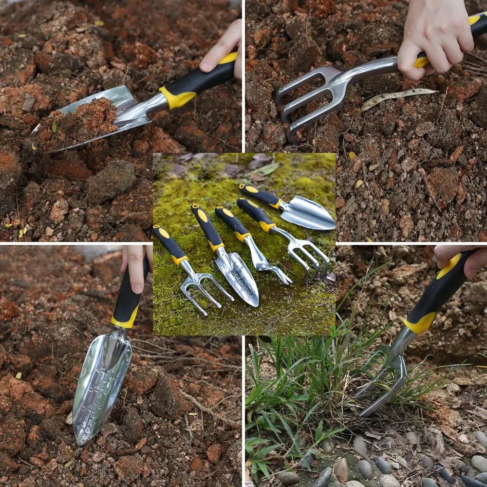 GreenLift Ergonomisches Gartenwerkzeug-Set aus Edelstahl