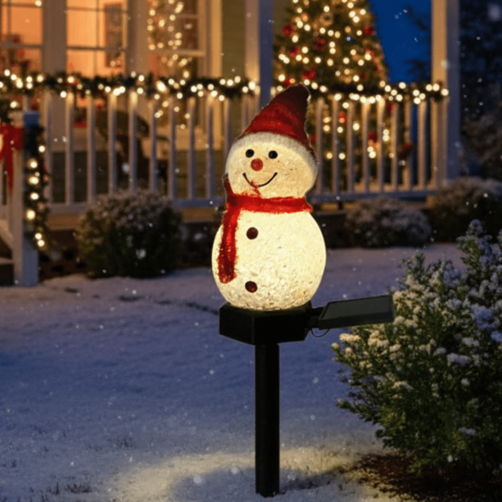 FrostGlow Luci Solari Pupazzo di Neve per Decorazioni Invernali e Natalizie All'aperto