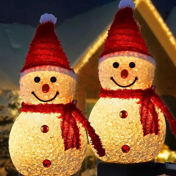 FrostGlow Luci Solari Pupazzo di Neve per Decorazioni Invernali e Natalizie All'aperto