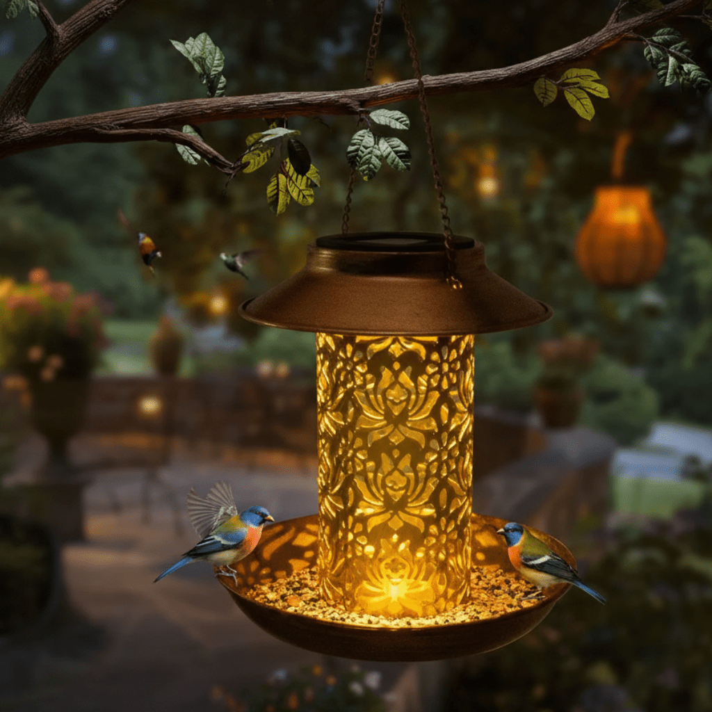 SunLuma Solar LED Bird Feeder Station For Decorative Gardens