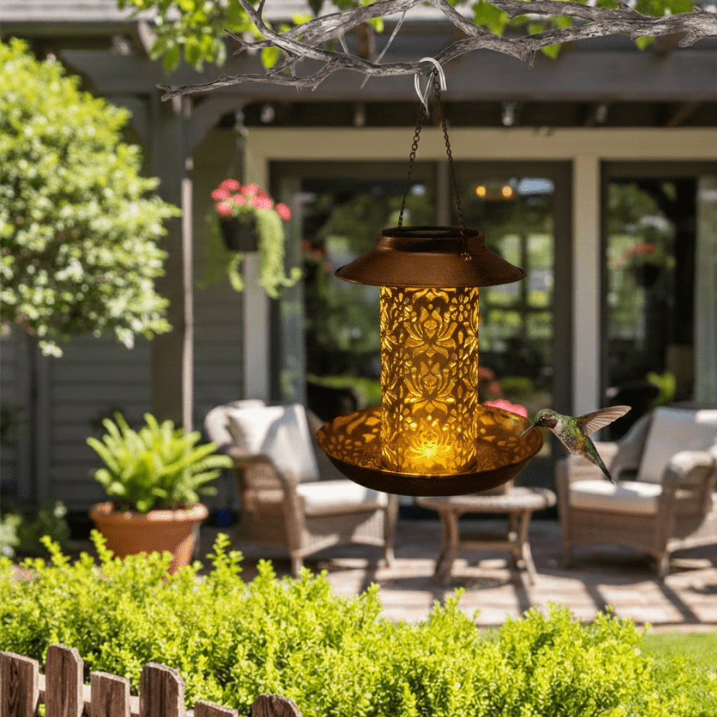 SunLuma Solar LED Bird Feeder Station For Decorative Gardens
