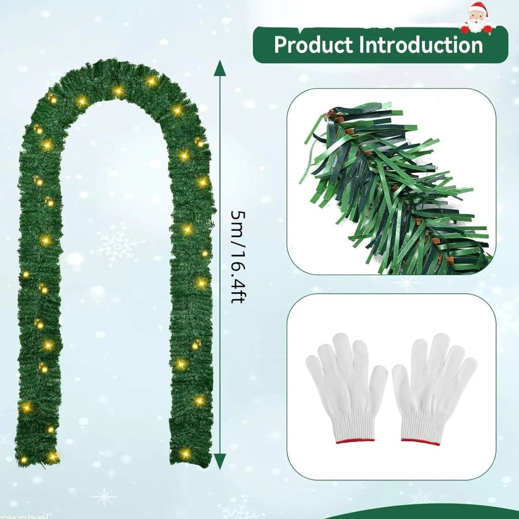 Frostvale Christmas Garland 2.7 m LED Decoration With Warm White Light