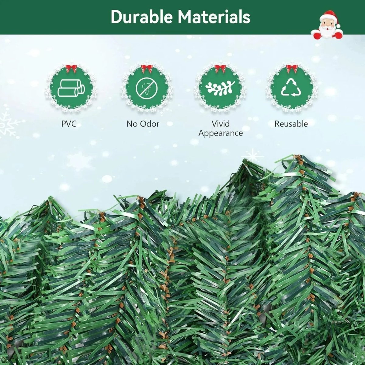 Frostvale Christmas Garland 2.7 m LED Decoration With Warm White Light