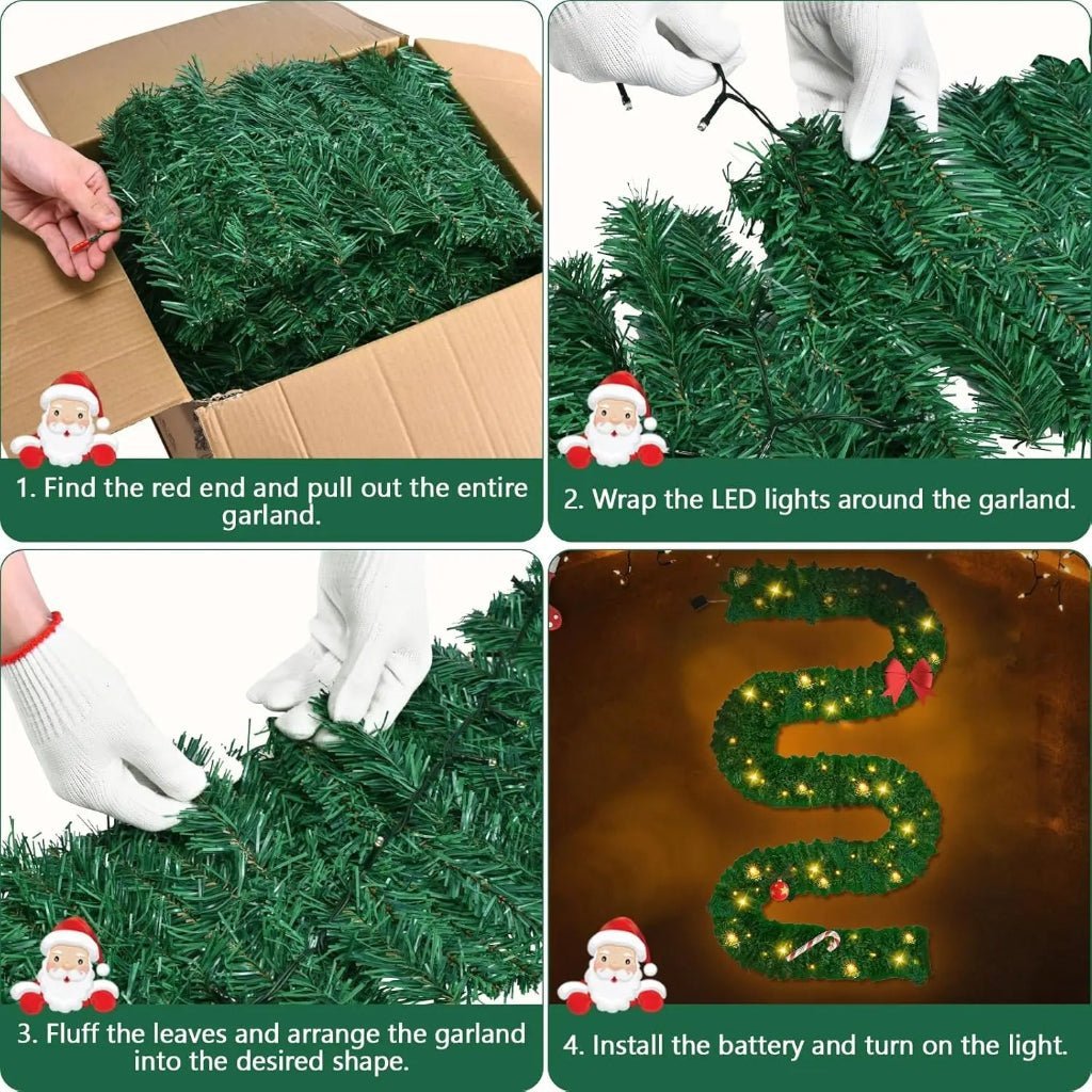 Frostvale Christmas Garland 2.7 m LED Decoration With Warm White Light