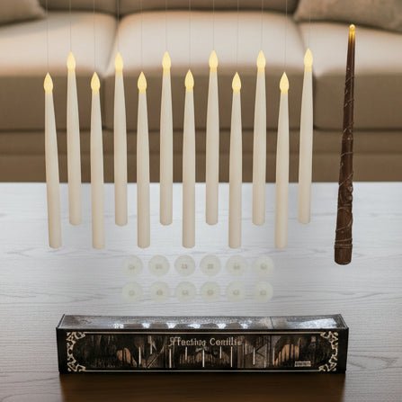 Candele Galleggianti Senza Fiamma LumaGlow con Effetto Tremolante e Bacchetta Magica